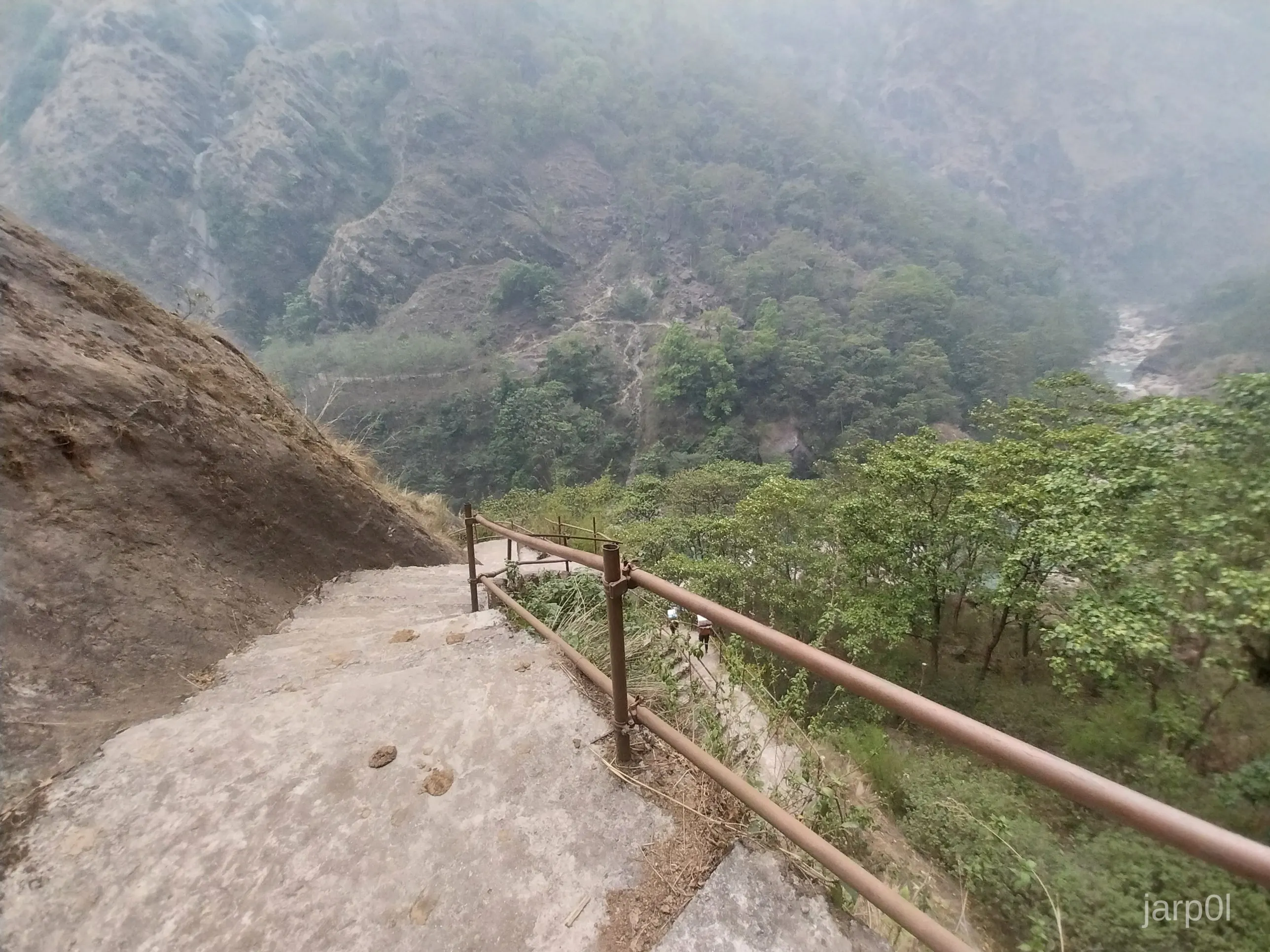 Looking down the stairs I climbed up so far